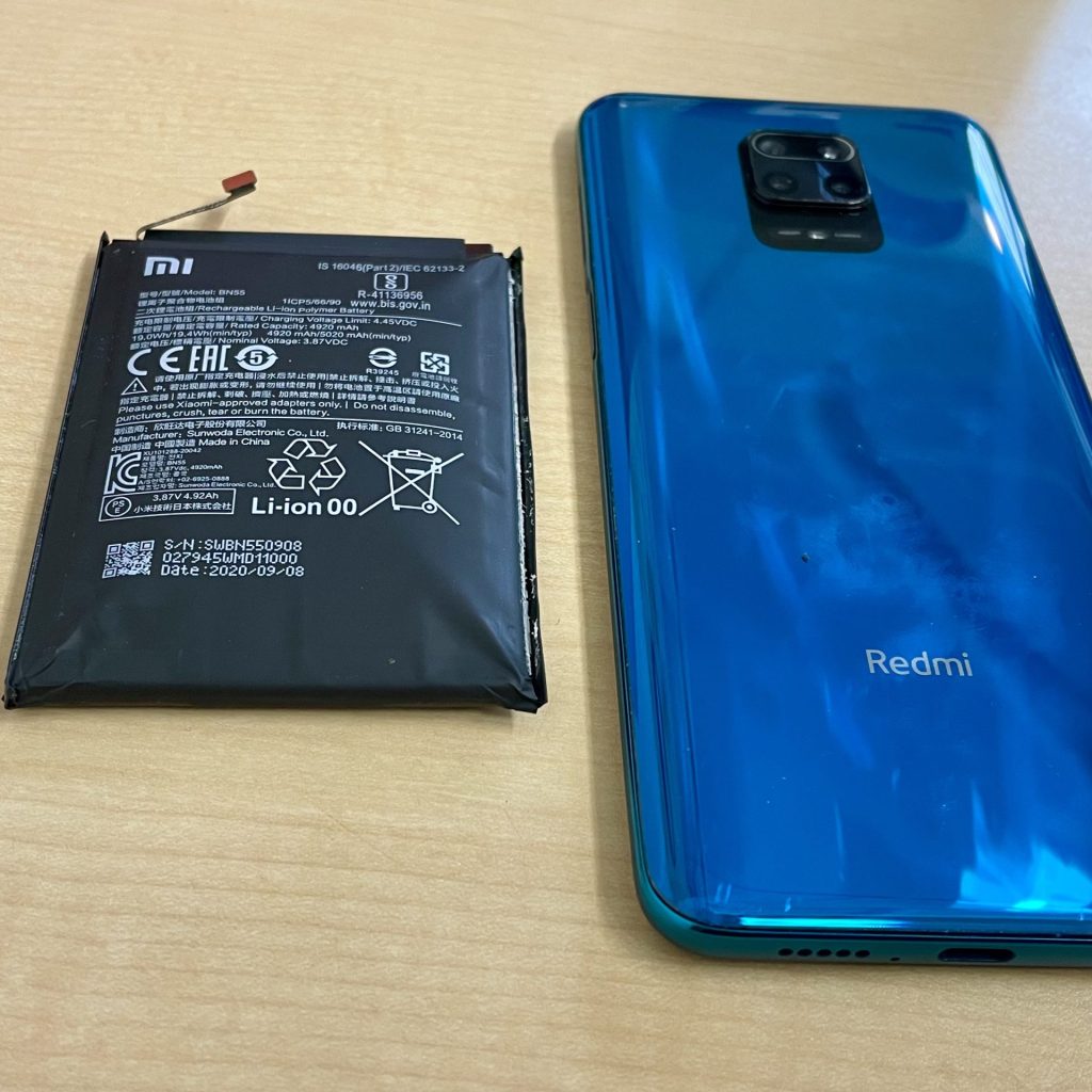 Redmi Note 9S バッテリー膨張修理