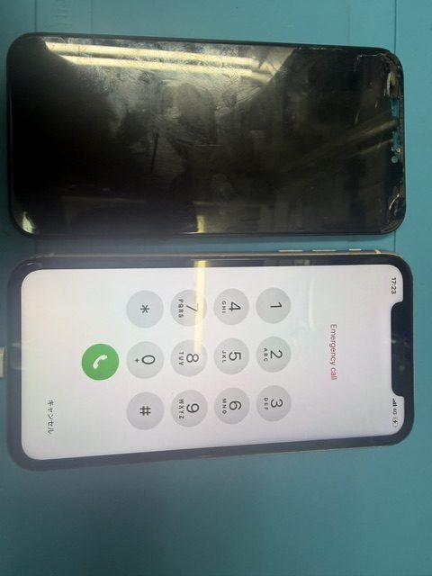iPhoneXRフロントパネル(重度)修理のご依頼!